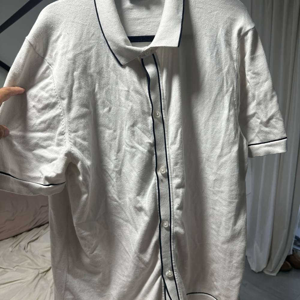 Men's White Casual Button Down Shirt